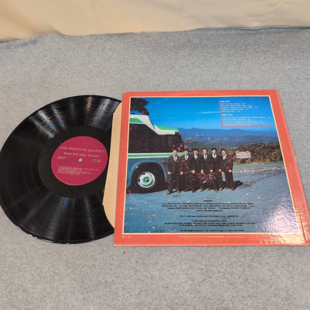 The Primitive Quartet Who Do You Think Vinyl LP Gospel Bluegrass 1980 IRC 1132 - Picture 2 of 2